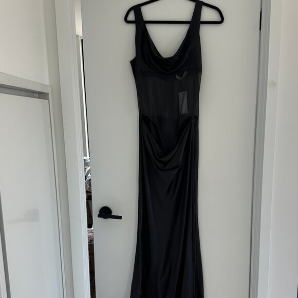 Christopher Esber Cowl Neck Silk Sheer Tank Dress - Picture 4 of 11